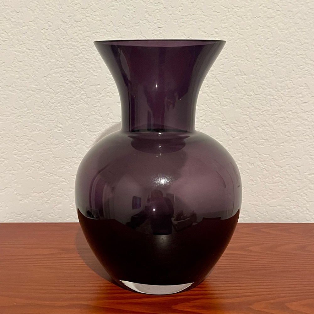 Large Vintage Purple Glass Vase